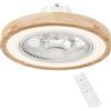 HOMCOM Ventilatore da soffitto con lampada e telecomando, 6 velocità, luminosità regolabile, motore silenzioso, marrone chiaro | Aosom Italy