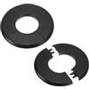 PATIKIL Flangia Divisa a Parete, 44mm Copriforo con Piastra Autoadesiva Rotonda in ABS Copri Tubi Termosifoni Copertura per Decorazione Rubinetto Tubo Acqua Bagno Cucina, 2 Pezzi, Nero