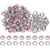QUARKZMAN 100 Set Kit Occhielli in Metallo 6mm 1/4 Occhiello per Teloni Piccolo con Foro Rondelle per Scrapbooking Scarpe Abbigliamento Pelle Tela, Rosa