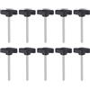 QUARKZMAN 10 Pezzi Manopole Aletta T Viti Testa Zigrinata M4 x 50mm Filettatura Maschio Standard Manopole T/Z Plastica Maniglie Regolabili Manopole Serraggio Mano Vite Testa Zigrinata, Nero