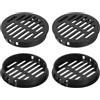 QUARKZMAN Tonda Griglia Aerazione 2, 4Pz Nero Plastica 60mm Copertura Prese Aria - Griglia Ventilazione Circolare - Aria Facili per Bagno, Casa, Ufficio, Armadio, Guardaroba