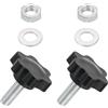 QUARKZMAN 2pz Pomelli Stella M6 x 16mm, Manopola Serraggio Plastica Forma Esagonale, Vite Ricambio, Maniglia per Manopola Rondella Dado per Macchinari Sostituzione Base Ombrello