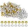 QUARKZMAN 100 Set Kit Occhielli in Metallo 5mm 3/16 Occhiello per Teloni Piccolo con Foro Rondelle per Scrapbooking Scarpe Abbigliamento Pelle Tela, Giallo