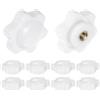 QUARKZMAN 10pz Pomelli a Stella M4 Filettatura Femmina Testa 25mm Plastica con Foro Non Passante Maniglie di Serraggio Avvitate in Ottone Manopole Filettate, Bianco