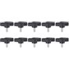 QUARKZMAN 10 Pezzi Manopole Aletta T Viti Testa Zigrinata M4 x 10mm Filettatura Maschio Standard Manopole T/Z Plastica Maniglie Regolabili Manopole Serraggio Mano Vite Testa Zigrinata, Nero