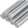 QUARKZMAN 6Pz Stick Colla a Caldo Mini per Pistola per Colle 11mm x 100mm Colla a Caldo Bastoncini Grandi Ricariche, Glitterato Argento