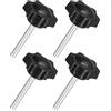 QUARKZMAN 4pz M6 x 45mm Pomelli a Stella, Manopola Serraggio a Forma Esagonale Plastica Vite Manopola Ricambio Serraggio Manuale per Sostituzione Manopola Base Ombrellone