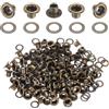 QUARKZMAN 100Pz Occhielli 3mm 1/8 Pollice Kit Occhielli Ottone con Rondelle per Tessuto Tende Teloni Pelle Cinture Scarpe Borse Fai Da Te, Marrone