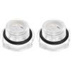 QUARKZMAN 2Pz Vetro Spia Olio Compressore Aria M18 x 1.5mm Maschio Indicatore Livello Liquido Testa Esagonale Plastica Olio Vista O-Ring per Aria Compressore Raccordi, Trasparente