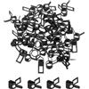 QUARKZMAN 50 Pcs Fascette Per Tubi Carburante Fascette A Molla Tubi Fascette Per Tubi Aria Silicone 6mm Tubi Vuoto Tubi Acqua Fascette Bassa Pressione Kit Assortimento, Nero