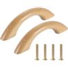 QUARKZMAN 2Pezzi Maniglie per Cassetti in Legno, Distanza Foro a Ponte a Forma di Ponte da 64 mm/2.5 Maniglie per Cassetti in Legno di Faggio per Cucine Armadi Mobili da Cucina