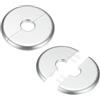 M METERXITY 2-Pack Flangia A Parete Divisibile, Per Tubo OD 0.6 Pollici/16mm Piastra ABS Copritubo Rotonda Autoadesiva Coperture Idrauliche Per Tubo Dell'Acqua/Rubinetti [Tono Argento]