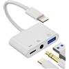 Kefiany Lightning USB 3.5 mm cuffie jack caricabatterie rapido 3 in 1 adattatore iphone OTG tastiere USB chiavetta lettore di schede mouse aux audio spina accessori hub per 14 13 12 11 Pro Max Mini 8 7 Plus X