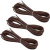 PATIKIL Cordoncino in Finta Pelle Scamosciata, 3 Rotoli 3mm x 5m Strisce Piatte in Pelle Sintetica per Artigianato Creazione Gioielli Collane Bracciali, Marrone(Totale 15 Metri)