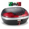 GIVI BAULETTO VALIGIA LT. 46 COMPLETA COVER NERA GOFFRATA CATADIOTTRI ROSSI V46N GIVI