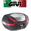GIVI Valigia nera con finitura in alluminio anodizzato catadiottri rossi V47N GIVI