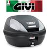 GIVI Bauletto nero goffrato catadiottri fume con piastra e kit universali E370NT GIVI