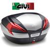 GIVI BAULETTO VALIGIA V56 MAXIA4 CATADIOTTRI ROSSI COVER NERA FINITURE ALLUMINIO GIVI