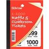 Silvine Biglietti per guardaroba/lotteria, numerati da 1 a 1000 con numerazione