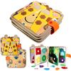 Valyrane Busy Board Montessori 1 Anno, Quiet Book Libro Attività in Feltro, Gioco Sensoriale con Bottoni e Cerniere (Arancione)