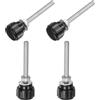 QUARKZMAN 4 Set M4 x 40mm Manopole Zigrinate Filettatura Maschio Viti Testa Zigrinata Dadi Rondelle, Impugnatura Manopola Bloccaggio 14mm Manopole Testa Plastica Viti Testa Zigrinata, Nero