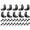 DTGN 0.47x0.47x0.35(LxWxH) L Staffa Angoli Supporti -10pz- Buono per Rammendare Legno Mobili - Metallo Angolo Retto Staffe con Viti - Nero