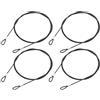 QUARKZMAN 4 Pezzi Cavo Laccio Cavo in Acciaio Inossidabile 100m x 2mm con Ring Rivestiti in Vinile Cavo di Sicurezza in Acciaio per Collegare Mobili Viaggi Aperto Nero