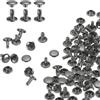 QUARKZMAN 60 Set Rivetti in Pelle Doppia Cappuccio, 8x8mm Tondo Rivetto Tubolari a Vite per Cuoio Chicago Metallo per Pelle Cintura Tessuto Collare Borsa Riparazione Decorazione, Bronzeo