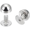 QUARKZMAN Rivetti a Vite, 8 Sets Rivette a Punta Rotonda 8x5mm Rivetti per Cuoio in Pelle Vite di Rilegatura per Borse in Pelle Fai-Da-Te per Borse Cinture Artigianato Pelle, Tono Argento