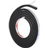 PATIKIL 2m/6.6ft Sigillatura Schiuma Nastro, 1cm Largo 8mm Spessore Singolo Adesivo Paraspifferi Striscia Guarnizione Porta Gommapiuma per Finestra Isolamento, Nero