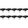 QUARKZMAN 10 Pezzi Manopole Aletta T Viti Testa Zigrinata M6 x 12mm Filettatura Maschio 27mm Testa in Plastica Manopole a T Manici Regolabili Manopole Serraggio Vite a Testa Zigrinata, Nero