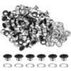 QUARKZMAN 100pz Kit Occhielli in Metallo 1/4 (6mm) ID Occhiello per Teloni Piccolo Rondelle Autoportante con Foro Rondelle per Scarpe Cuoio Perline Nuclei Tela Etichette, Nero Opaco