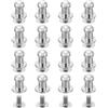 QUARKZMAN 16Pcs Testa Sferica Chiodo Rivetto Schiena 5mm Testa Rotonda Bottone Nipple Rivetti Pelle per Fai Da Te Artigianato Pelle Borsa Scarpe Cintura Riparazione, Argento Bianco