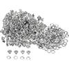 QUARKZMAN 300 Set Kit Occhielli in Metallo 3mm 1/8 Foro Occhielli per Teloni Occhiello con Rondelle per Scarpe Vestiti Cintura Etichetta Borsa Tessuto Pelle Progetto, Tonalità Argento