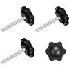 QUARKZMAN 4pz Manopola a Vite di Serraggio, M5 x 40mm Manopola Stella a Forma Esagonale Impugnature Plastica Maniglia Vite Serraggio Manuale per Base Ombrellone Mobili Meccanici, 25mm Dia