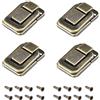 METALLIXITY Blocco Chiusura Gancio (48mm x 32mm) 4pz, Ferro Cerniera Chiusure - per Armadi Scatole Valigie, Bronzato