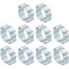 PATIKIL 10pz 11-13mm Set Fascette Stringitubo Doppio Orecchio, Fascette Metalliche Morsetti Tubi Acciaio Zincato per Collegamenti Raccordi Tubi Gas Auto, Tono Argento