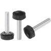 QUARKZMAN 20pz M5 x 30mm Maschio Filettatura Manopole Zigrinate Vite Pollice Serraggio Manopole Impugnatura Plastica Maniglia Mano Manopole con Perno Filettato Nero