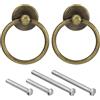 QUARKZMAN 2pz Rotondo cerchio Tiri, Cassetti Pomelli Bronzo Cerchio Cassetto Maniglie Singolo Foro per Cassettone Armadio Armadio