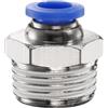 QUARKZMAN Connettore Rapido Dritto Maschio a Filettatura 8mm Tube OD x 1/2 NPT Filettatura Maschio Raccordo Rapido Raccordi Aria Compressa per lista Aria Industriale PC8-N04, Blu