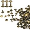 QUARKZMAN 60 Set Rivetti in Pelle Doppia Cappuccio, 8x8mm Tondo Rivetto Tubolari a Vite per Cuoio Chicago Metallo per Pelle Cintura Tessuto Collare Borsa Riparazione Decorazione, Bronzo