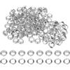 QUARKZMAN 100 Set Kit Occhielli in Metallo 6mm 1/4 Occhiello per Teloni Piccolo con Foro Rondelle per Scrapbooking Scarpe Abbigliamento Pelle Tela, Tono Argento