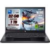 Acer Nitro V15 Pc Gaming, Notebook Gaming Cpu Intel Core 7 240H, 32GB RAM DDR5, SSD 1TB, Display 15,6 FHD IPS 165 Hz, NVIDIA GeForce RTX 3050 (6 GB GDDR6), Tastiera Retroilluminata, Pc Portatile