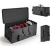 VEVOR Borsa per Batteria Elettronica in 600D, Borsa Imbottita con Ruote, Grande 91,4 x 42,1 x 41,9 cm di Interno, Custodia da Viaggio Leggera con Divisori Rimovibili, Tasche Multiple, Nero
