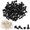PATIKIL 130Pz Occhi Sicurezza 9mm, Occhi Plastica Artigianali Rondelle Occhi Sicurezza per Animali Peluche Giocattoli Uncinetto Bambole Fai da Te Artigianato, Nero
