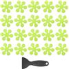 PATIKIL 20 PCS Adesivi Antiscivolo per Vasca, Adesivi Antiscivolo per Doccia con Raschietto Decalcomanie per Pavimento Doccia Forma Fiocco di Neve Tracce Carine per Vasche, Verde Erba