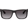 Ray-Ban RB4165 622/T3 Justin - Occhiali da Sole Unisex in Nero Opaco con Lenti Grigio Polarizzate Sfumate