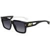 Dsquared2 D2 0143/S 807/9O - Occhiali da Sole Neri con Dettagli Oro e Design Geometrico