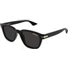 Montblanc MB0302S 001 Black Black Grey - Occhiali da Sole Eleganti in Acetato