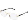 Montblanc MB0411O 001 - Montatura per Occhiali Unisex in Metallo Oro Lucido